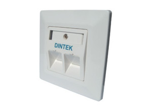 2 Port UK Style Angled Wall Plate With Shutter